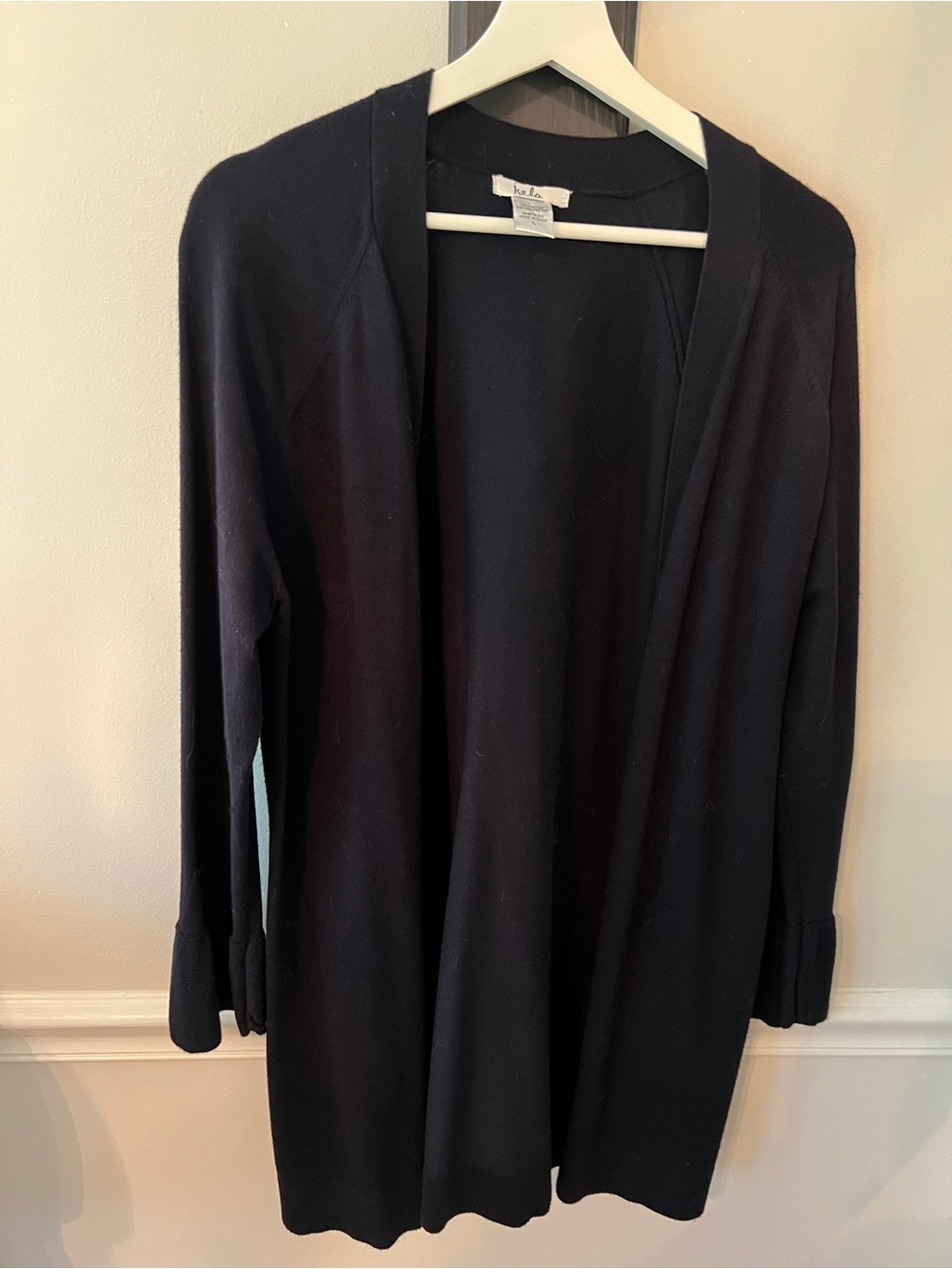 Black Open-Front Women's Cardigan Sweater Size Large